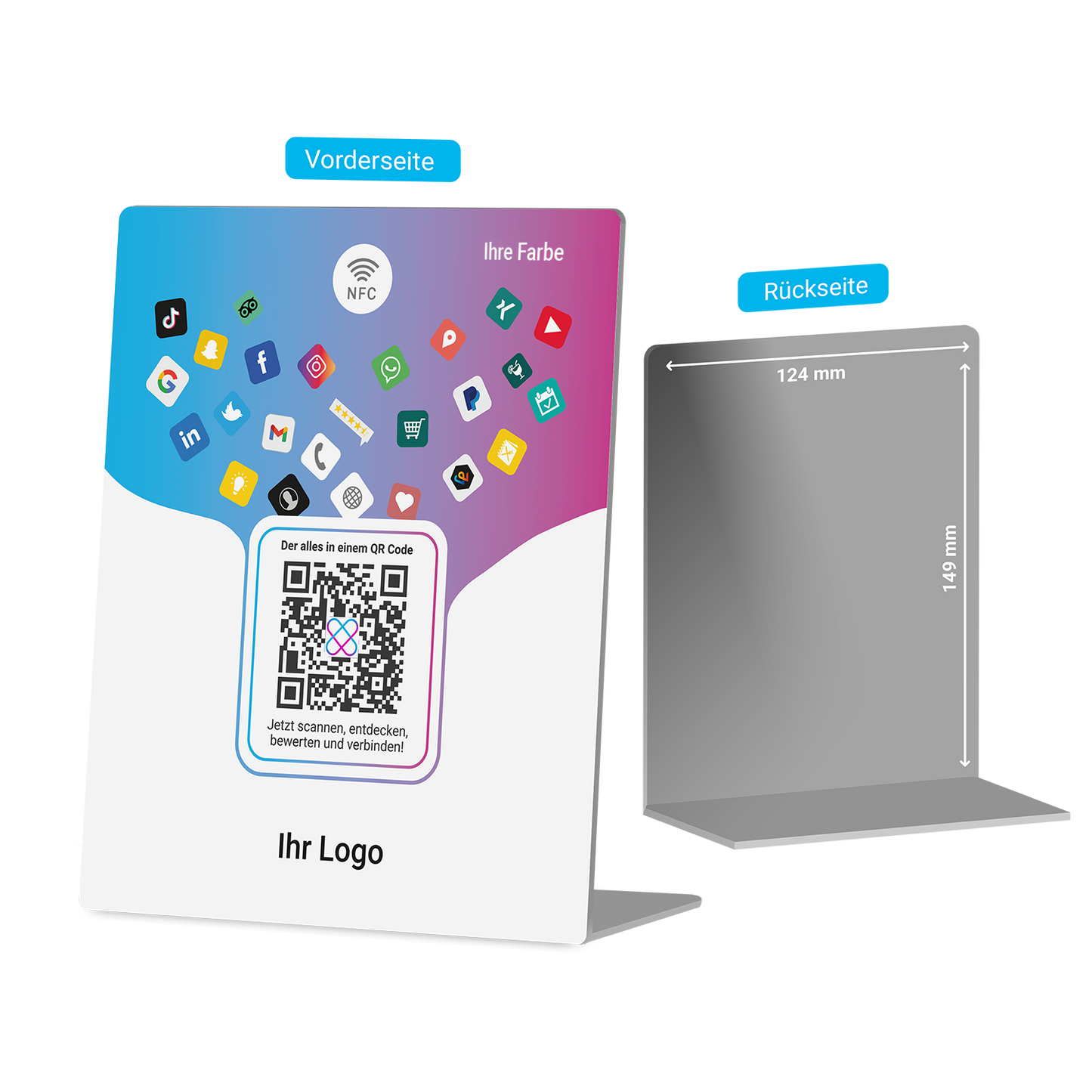 NFC PVC Stand im individuellen Firmendesign