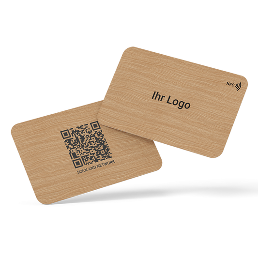 Premium NFC Holzkarte mit individuellem Design